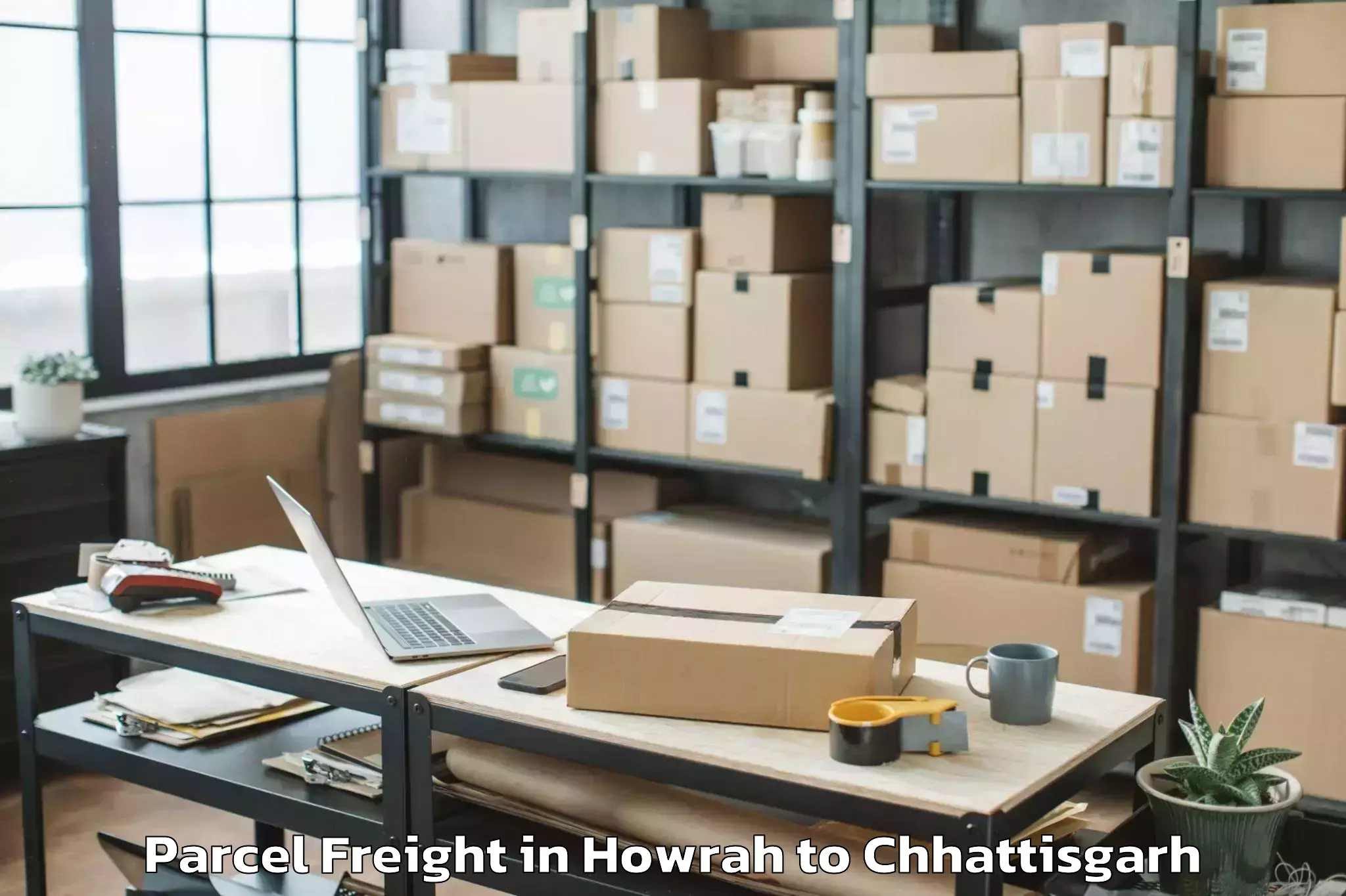 Leading Howrah to Op Jindal University Raigarh Parcel Freight Provider